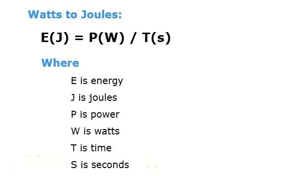 Watts to Joules Converter